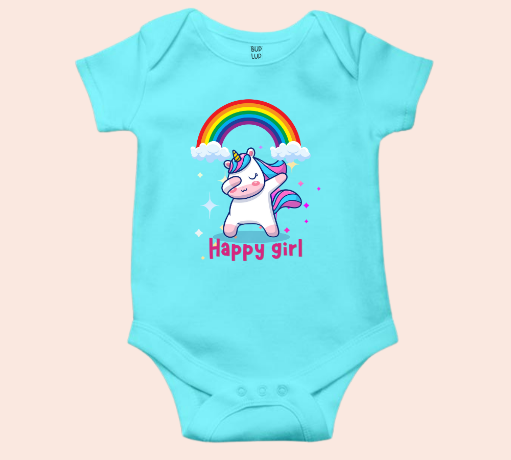 Happy Girl - Baby Romper 100% Cotton for New Born Baby Multi-Color Sleep Suit Romper Body - 5 Colors