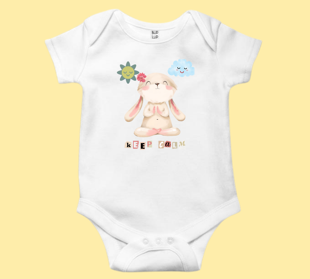 Keep Calm - Baby Romper 100% Cotton for New Born Baby Multi-Color Sleep Suit Romper Body - 6 Colors