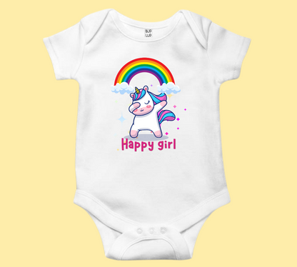 Happy Girl - Baby Romper 100% Cotton for New Born Baby Multi-Color Sleep Suit Romper Body - 5 Colors