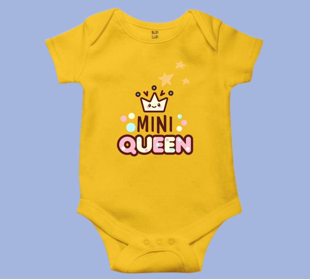 Mini Queen - Baby Romper 100% Cotton for New Born Baby Multi-Color Sleep Suit Romper Body - 6 Colors