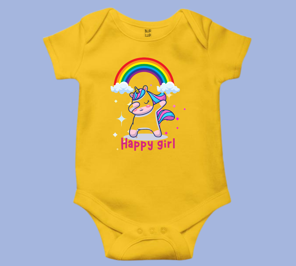 Happy Girl - Baby Romper 100% Cotton for New Born Baby Multi-Color Sleep Suit Romper Body - 5 Colors