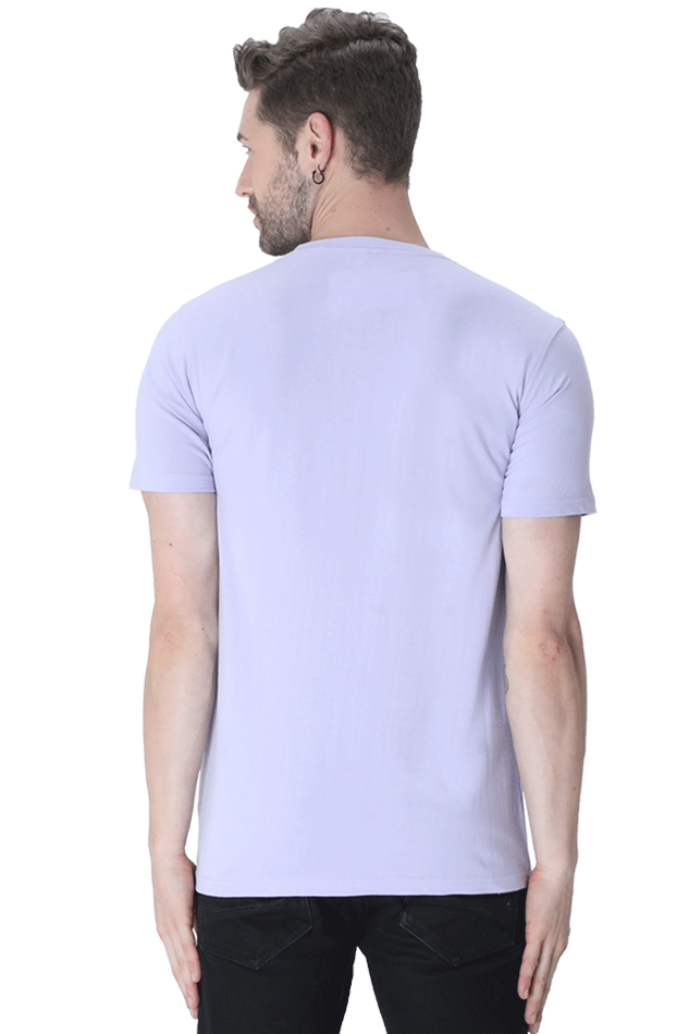 Men's Classic T-shirt 100% Cotton Round Neck Half Sleeves - Lavender for Men