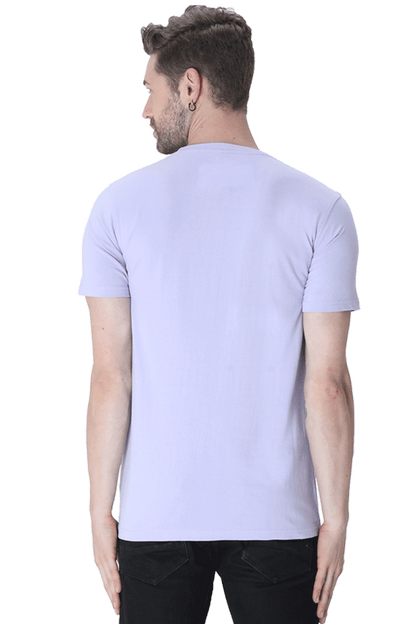 Men's Classic T-shirt 100% Cotton Round Neck Half Sleeves - Lavender for Men