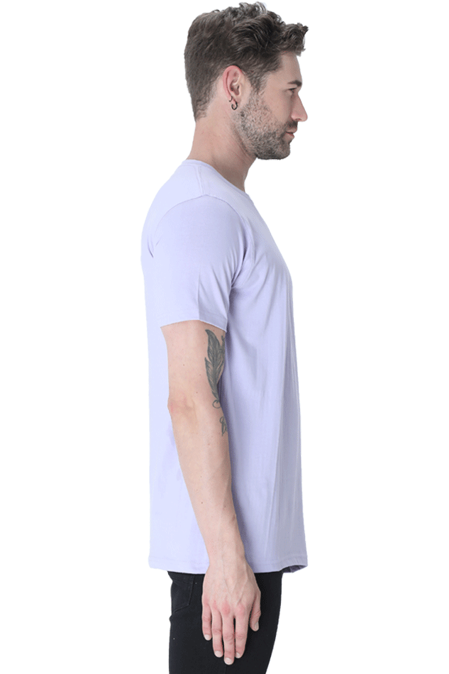 Men's Classic T-shirt 100% Cotton Round Neck Half Sleeves - Lavender for Men