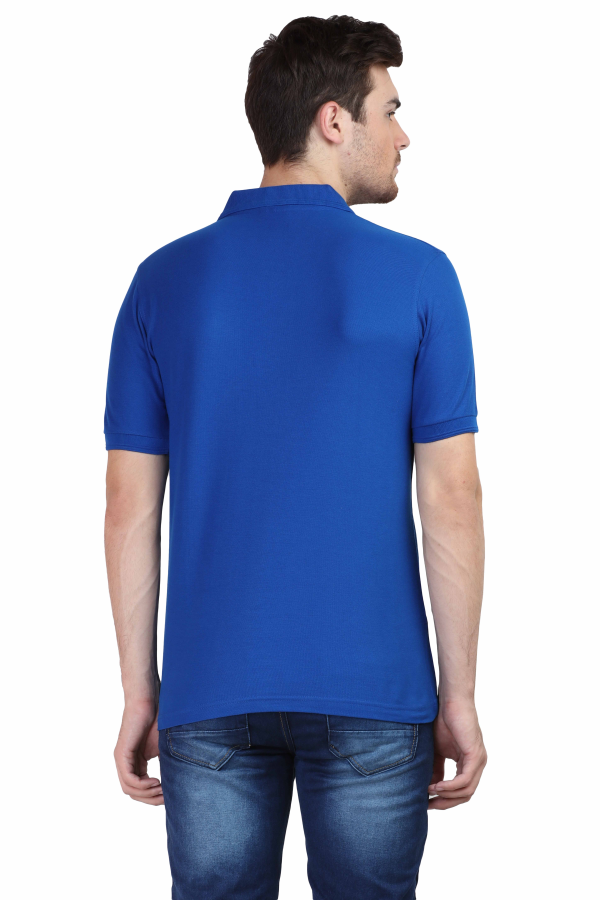 Men's Regular Half Sleeves Solid Polo T-Shirt - Royal Blue