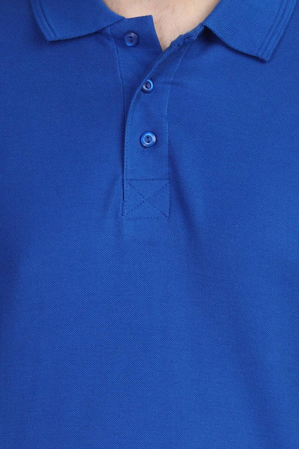 Men's Regular Half Sleeves Solid Polo T-Shirt - Royal Blue