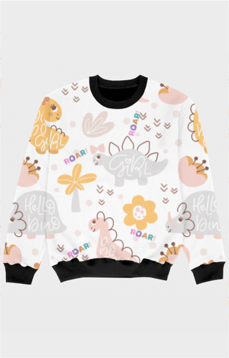 Dino Girl - Kids Printed Sweatshirt