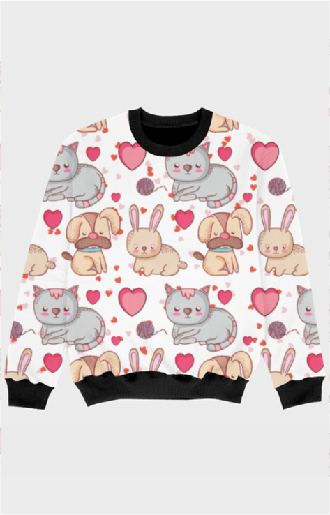 Cats and Rabbits - Kids Printed Sweatshirt